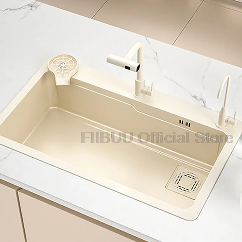 

Multifunctional Kitchen Sink Large Single Bowl Stainless Steel Thickened Handmade Vegatable Basin Wash/Cut/Drain in One Full Set