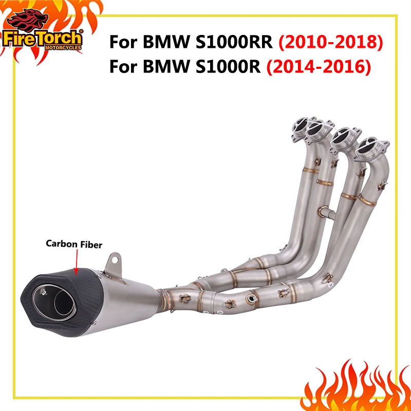 Motorcycle Exhaust Escape Full System Moto Modify Muffler Front Link Pipe DB Killer Slip On For BMW S1000r S1000RR 2010 - 2018
