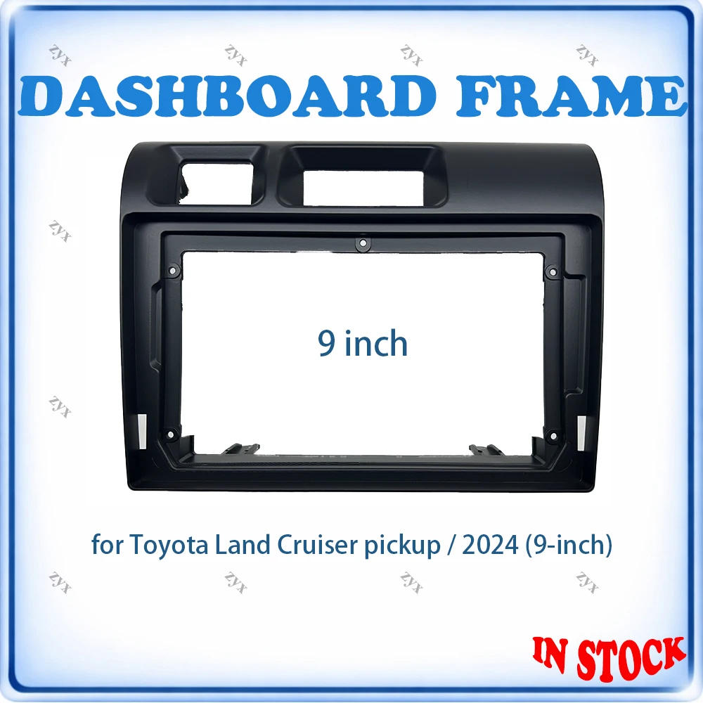 

Premium Car Radio Fascia Frame For Toyota Land Cruiser Pickup 2024 9 inch Stereo Panel With Canbus Decoder & Wiring Harness