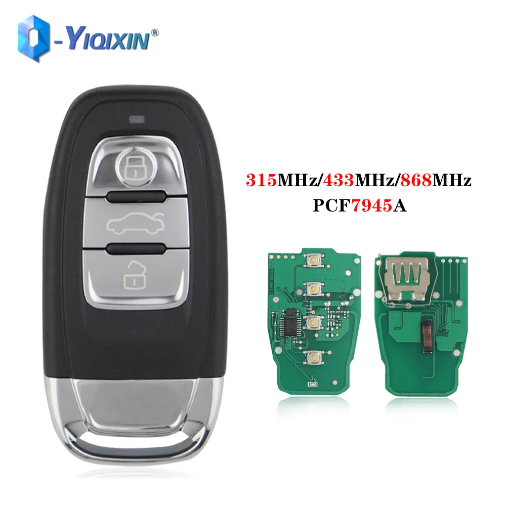Smart Card Key For Audi A4 Q5 A5 A4L A6 C7 A6L A7 A8 B8 RS4 RS5 S4 S5 Q3 Remote Car Key 315/433/868MHZ FSK Keyless Go No Logo