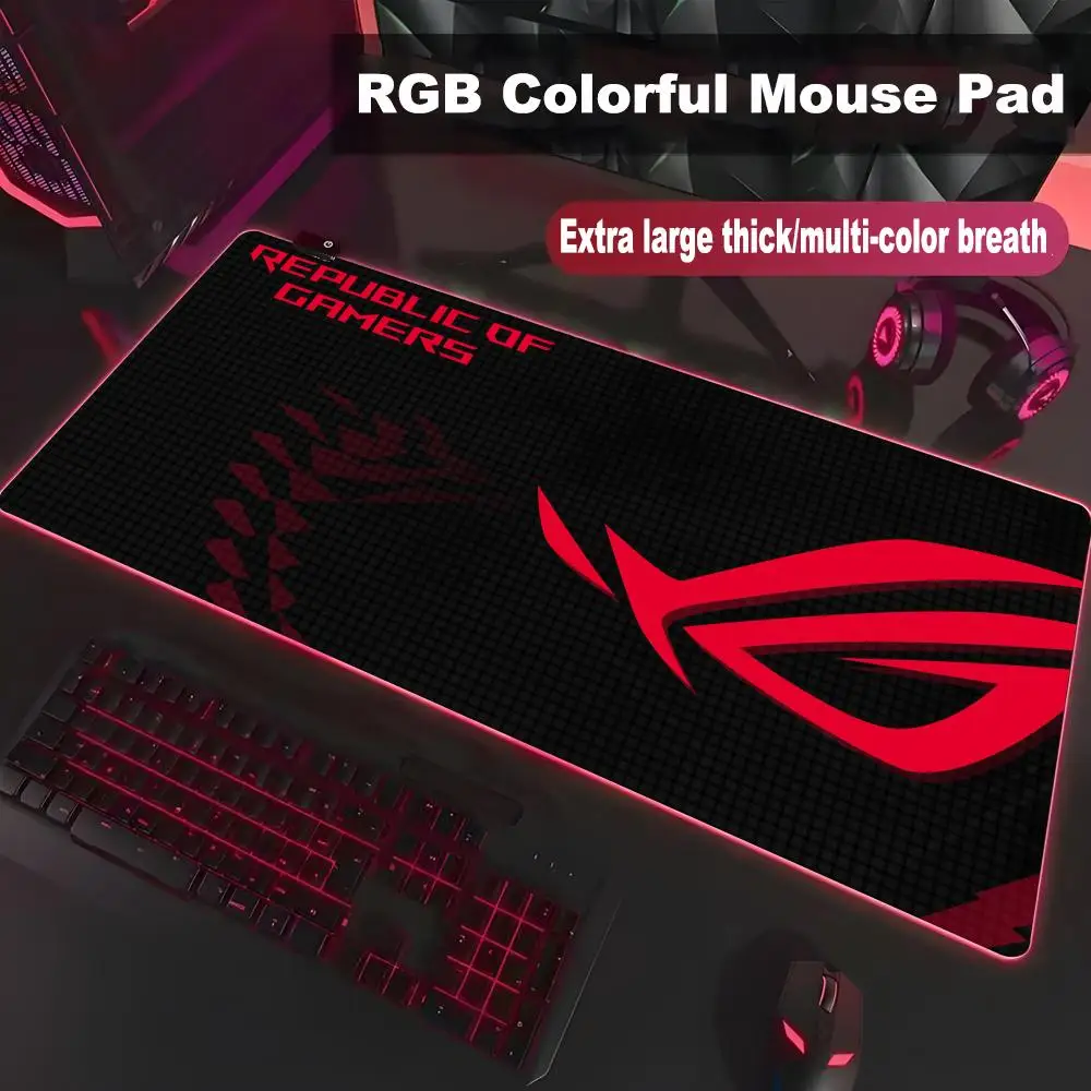Asus Rog Mouse Pad High-end E-sports Mouse Pad RGB LED Pc Large Student Writing Pad Gamer Luminous Desk Mat Desk Carpet HYBXXC