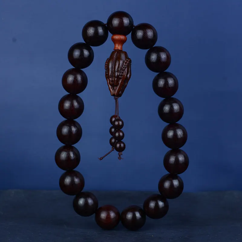 High Density Old Material Sinking Rosewood Blood Sandalwood Beads 20 Wealthy Handheld Prayer Beads Ornament Car Hanger Gifts