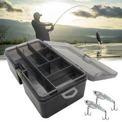 Double Layer Fishing Box Waterproof Plastic Fishing Lure Box with Adjustable Dividers Lure Hook Minnow Bait Storage Case
