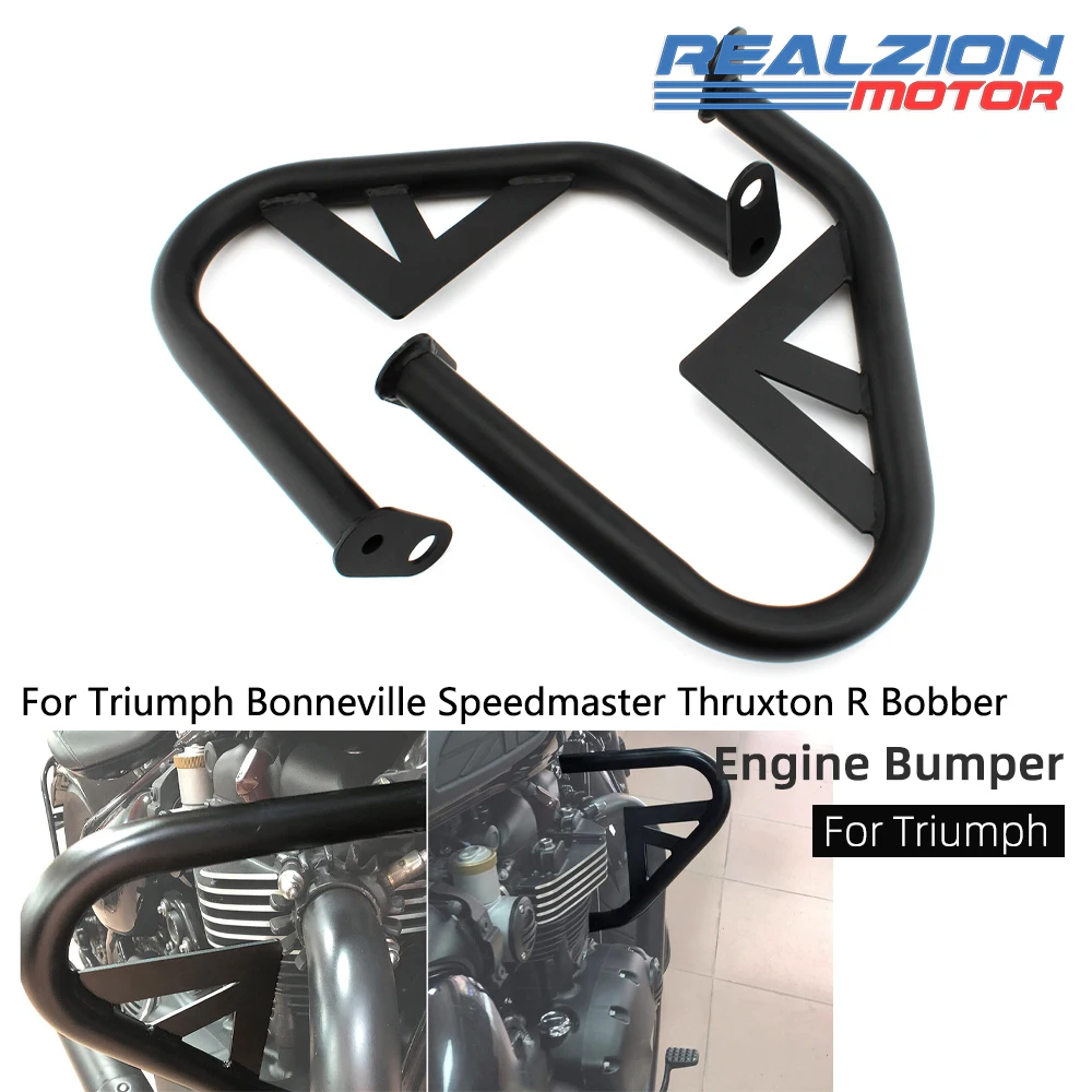 

REALZION T100 T120 Bumper Engine Guard Crash Bar Engine Protector For Triumph Bonneville Speed Street Twin 2016-2021 Thruxton R