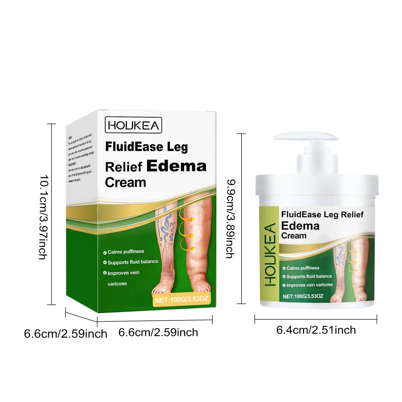 

Natural Plant Extracts Leg Cream Swelling Edema Relief Varicose Veins Care Soreness Recovery for Long Standing External Massage