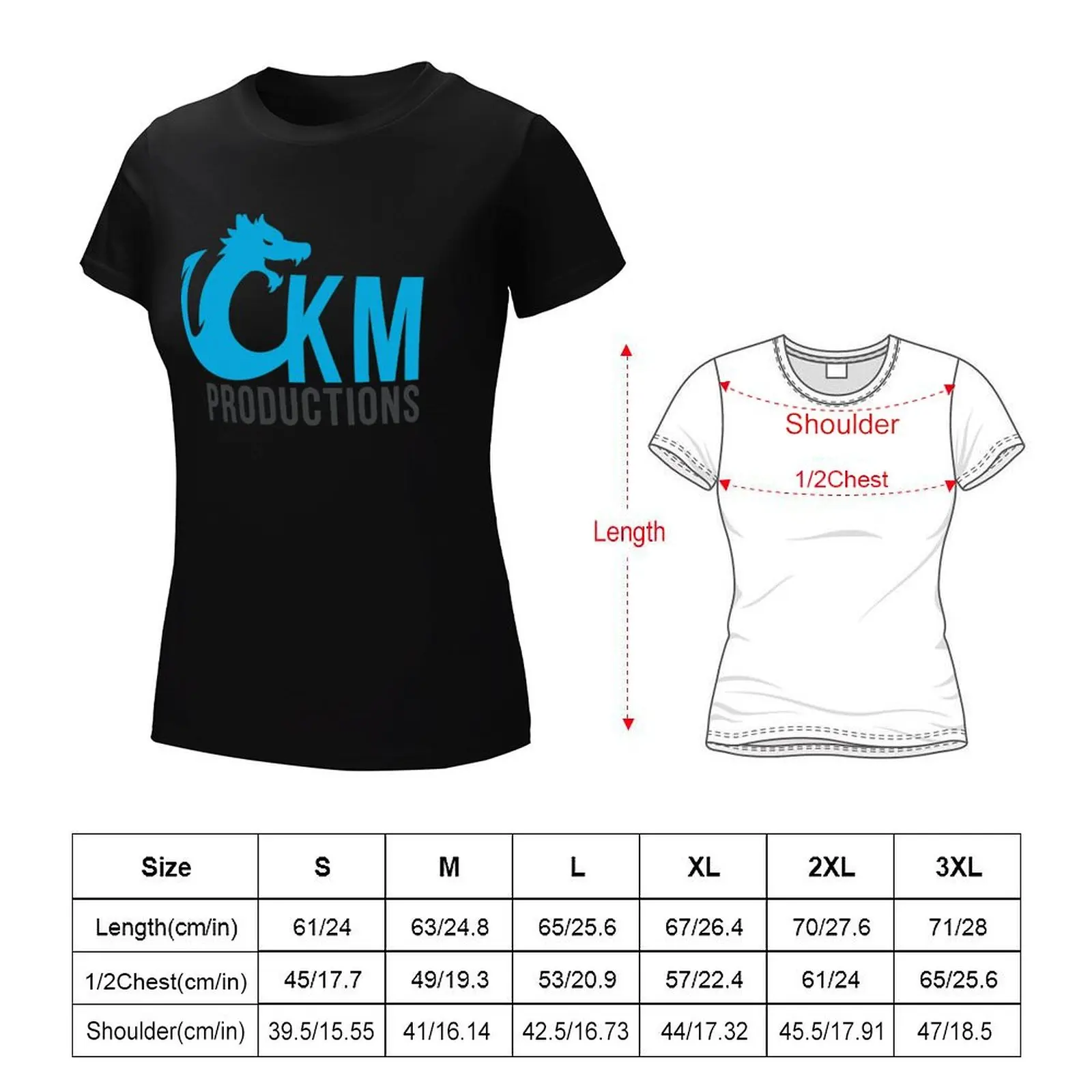 KM Productions Dragon Logo T-Shirt funny Blouse female hippie clothes clothes for woman