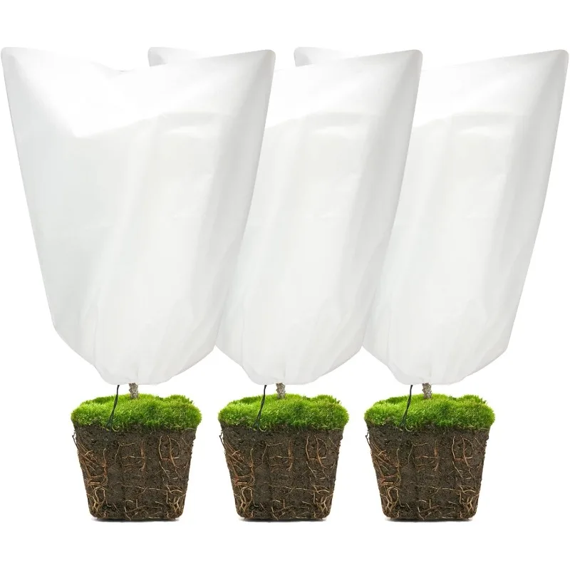 

3 Packs Plant Covers Freeze Protection, Plant Freeze Protection Garden Plant Winter Protection Bags with Drawstring