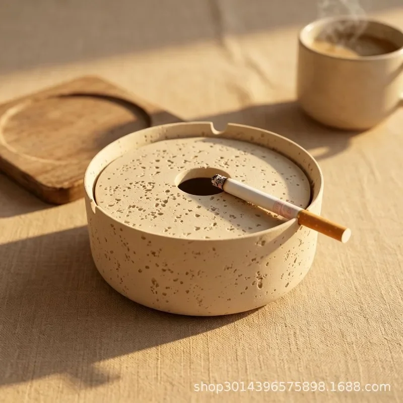 Home Decoration Accessories Portable Cigar Ashtrays Travertine Ashtray Living Room Anti Fly Ash Ashtray Send Boyfriend Gift