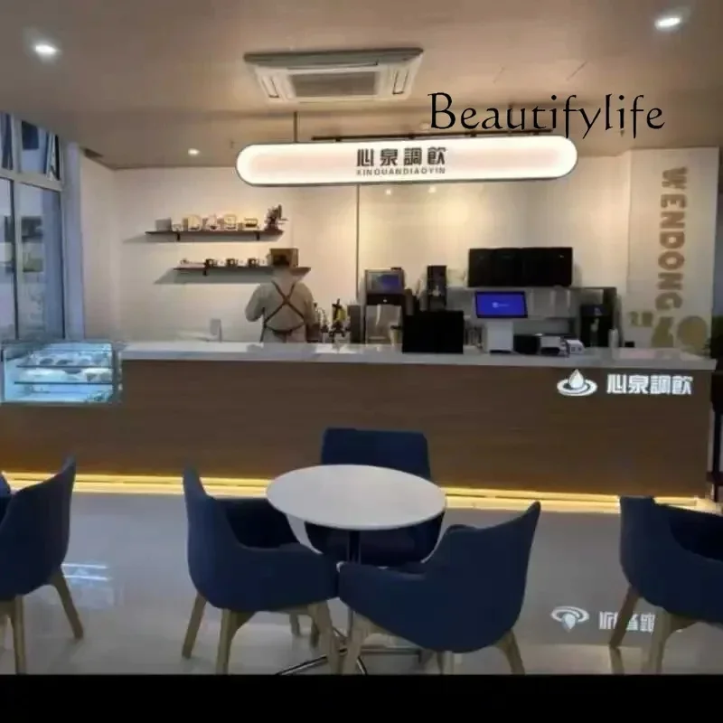 zL Coffee Shop Reception Desks Checkout Page Bakery Bar Cake Dessert Shop Front Desk Hotel Reception Counter Custom Furniture