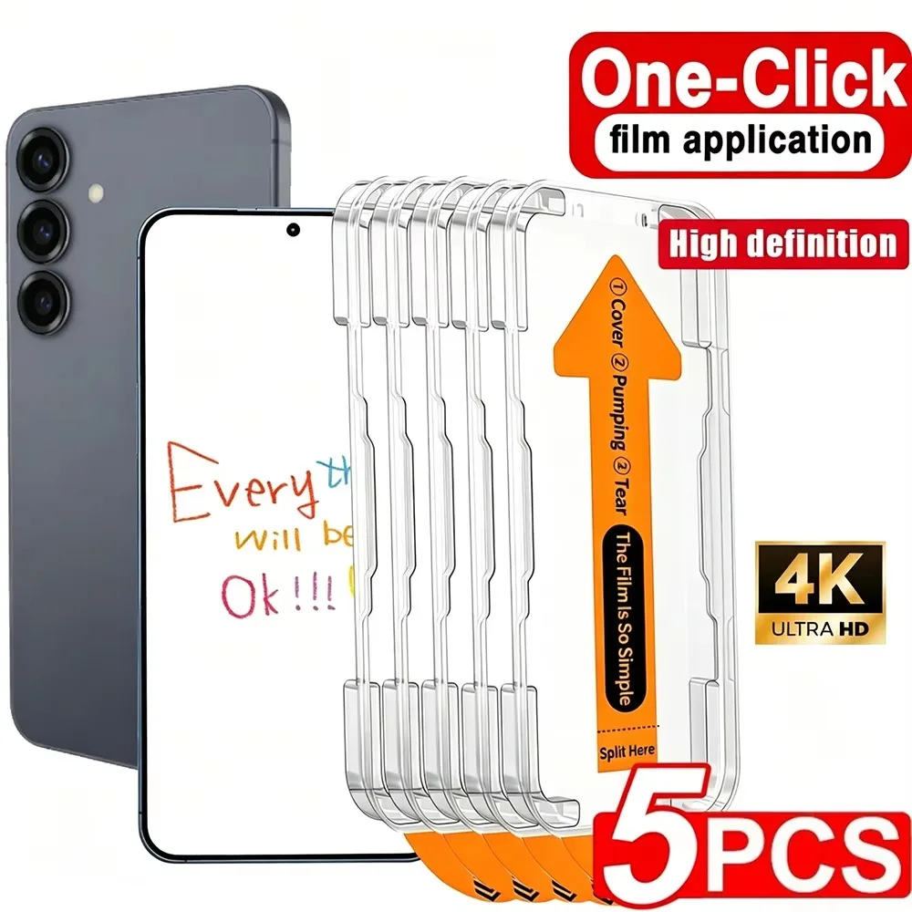 3-5PCS Easy Installation Tempered Glass For Samsung S26 S25 S24Ultra S26 S25 S24 S23 S22 A57 A56 A37 A36 A27 A26 A17 A16 A07 A06