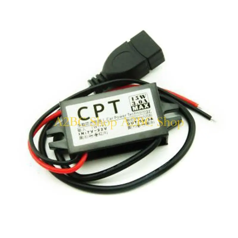 A2BC 12V to 5V 3A Single/Double USB Power Supply Adaptor Direct Current ConverterConnector for Car DVR