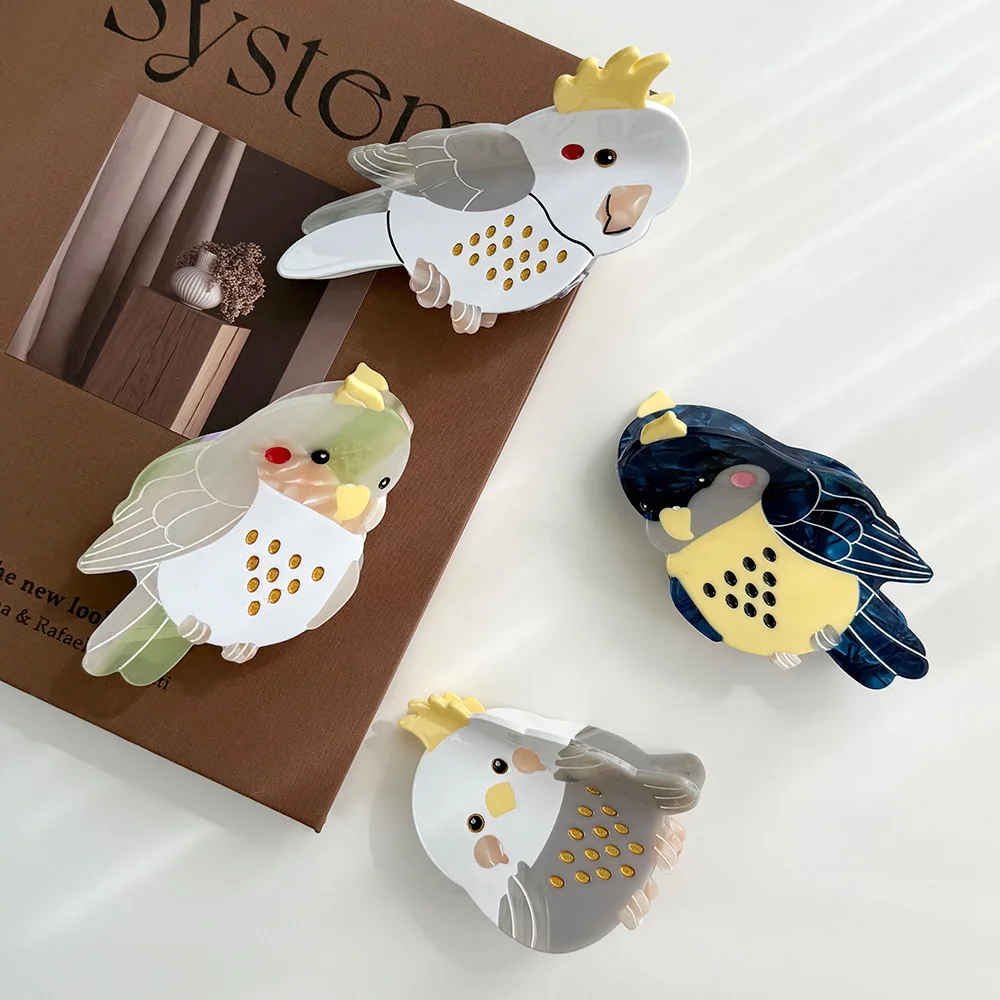 

NEW 11CM Large Cartoon Parrot Acetate Hair Claw Cute Birds Series Claw Clips Trendy Hair Clips for Women Girls Hair Accessories