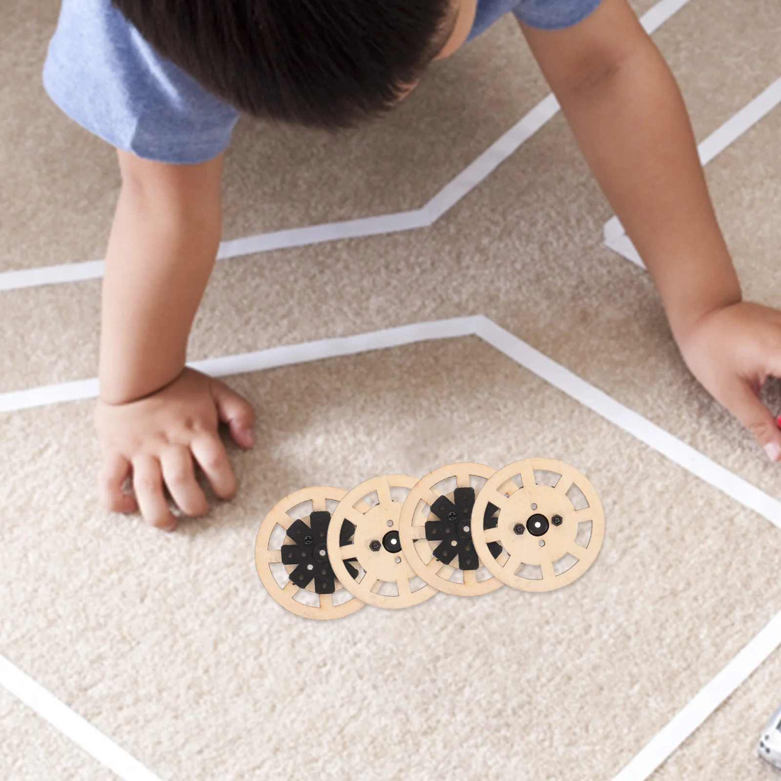 

4pcs Wooden Wheels Diy Remote Control Car Wheel Replacement Parts Racing Car Accessories Handicraft Sewing Tools