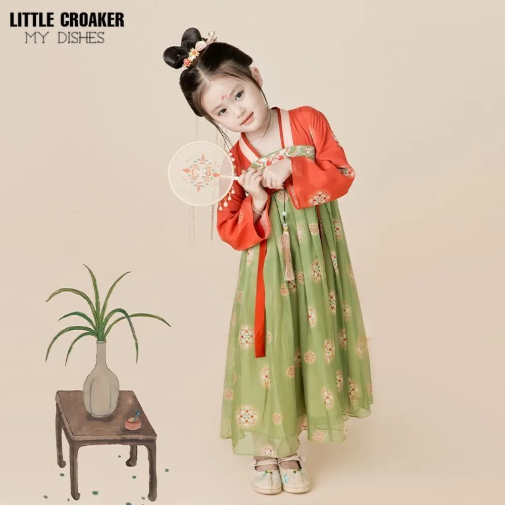 Girls Hanfu Dress Chinese Traditional Tang Dynasty Fairy Costume Elegant Autumn Princess Gown Stage Performance Dance Cheongsam