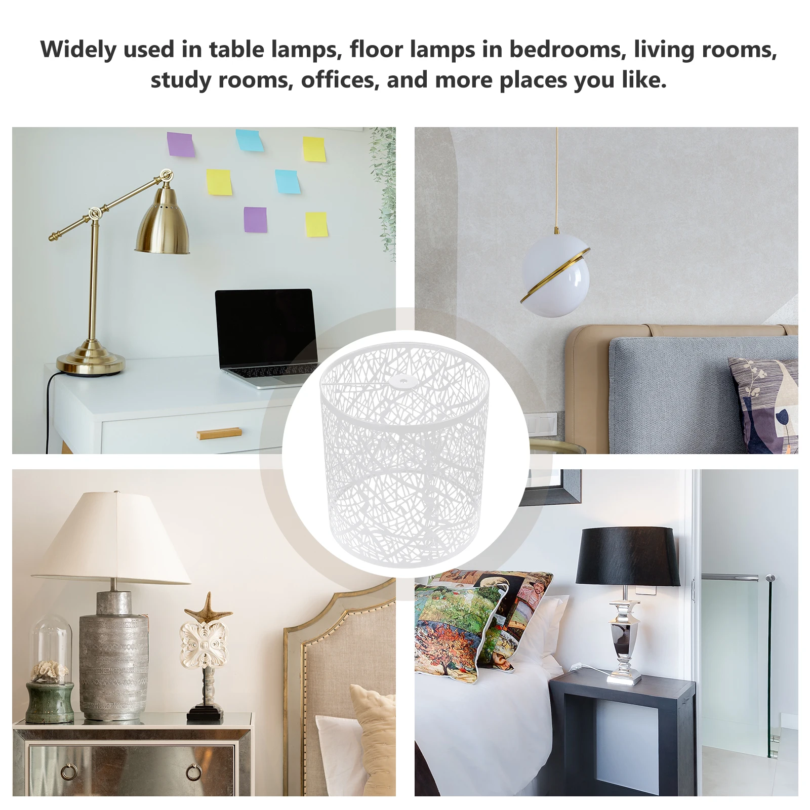 

Circular Tree E27 Bulb Large Table Shades Lampshades For Table Lamp Iron Bedroom Living Lamp Shade Study Metal Lighting