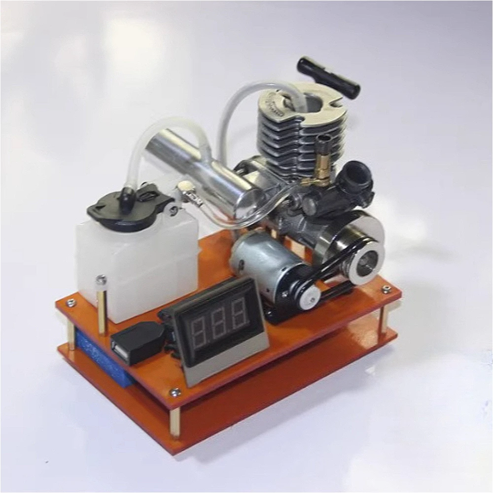 

Two stroke Methanol Engine Internal Combustion Generator Model 12V Popular Science Experimental Teaching Aid with Electric Start