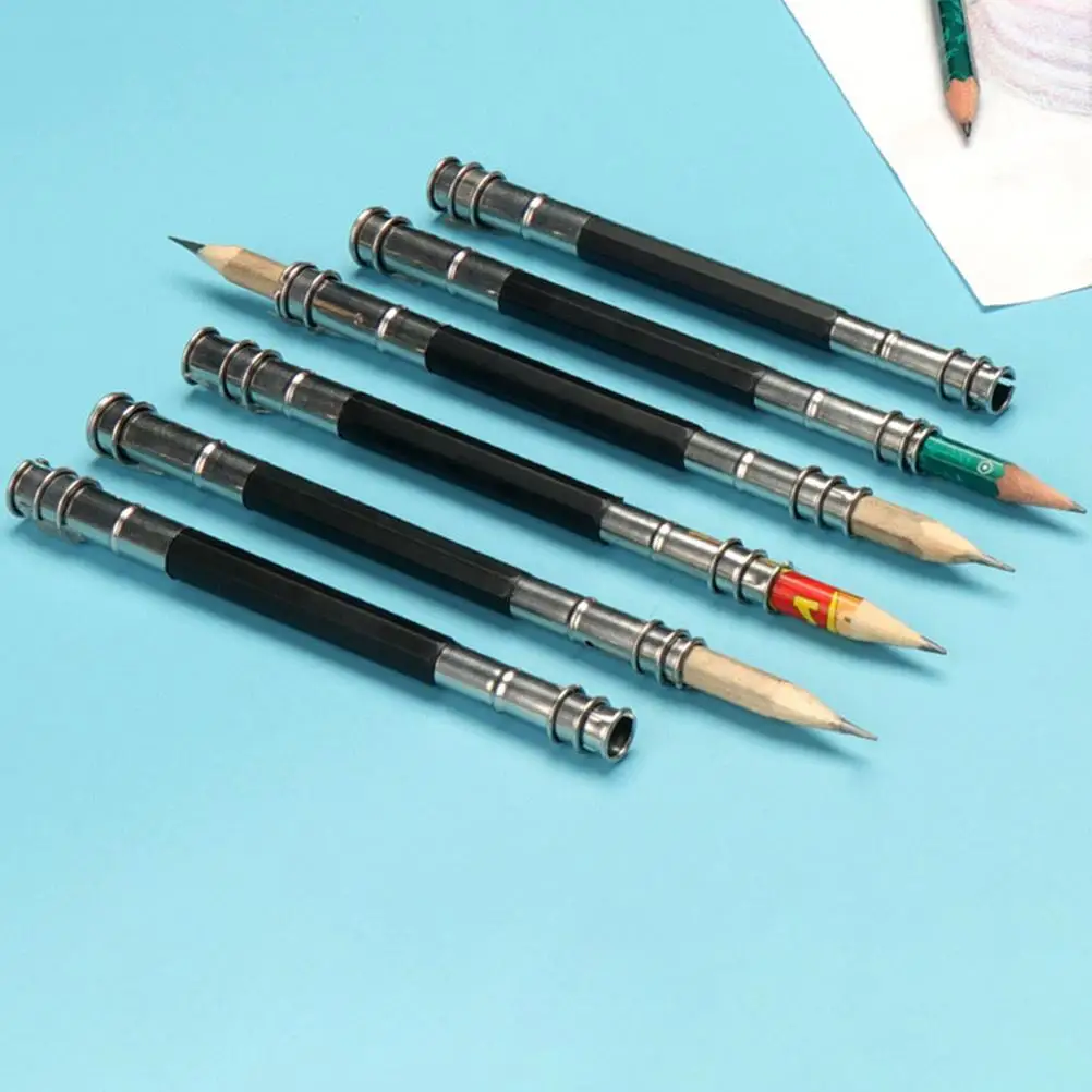 15 Pcs Pencil Extender Durable Double Ends Holder Extend Short Pencils Artists Students Drawing Tools Lightweight Portable