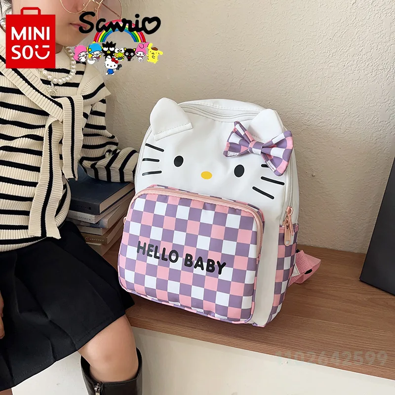 Miniso Hello Kitty New Women\'s Backpack Fashionable High Quality Girls\' Backpack Cartoon Large Capacity Children\'s Backpack