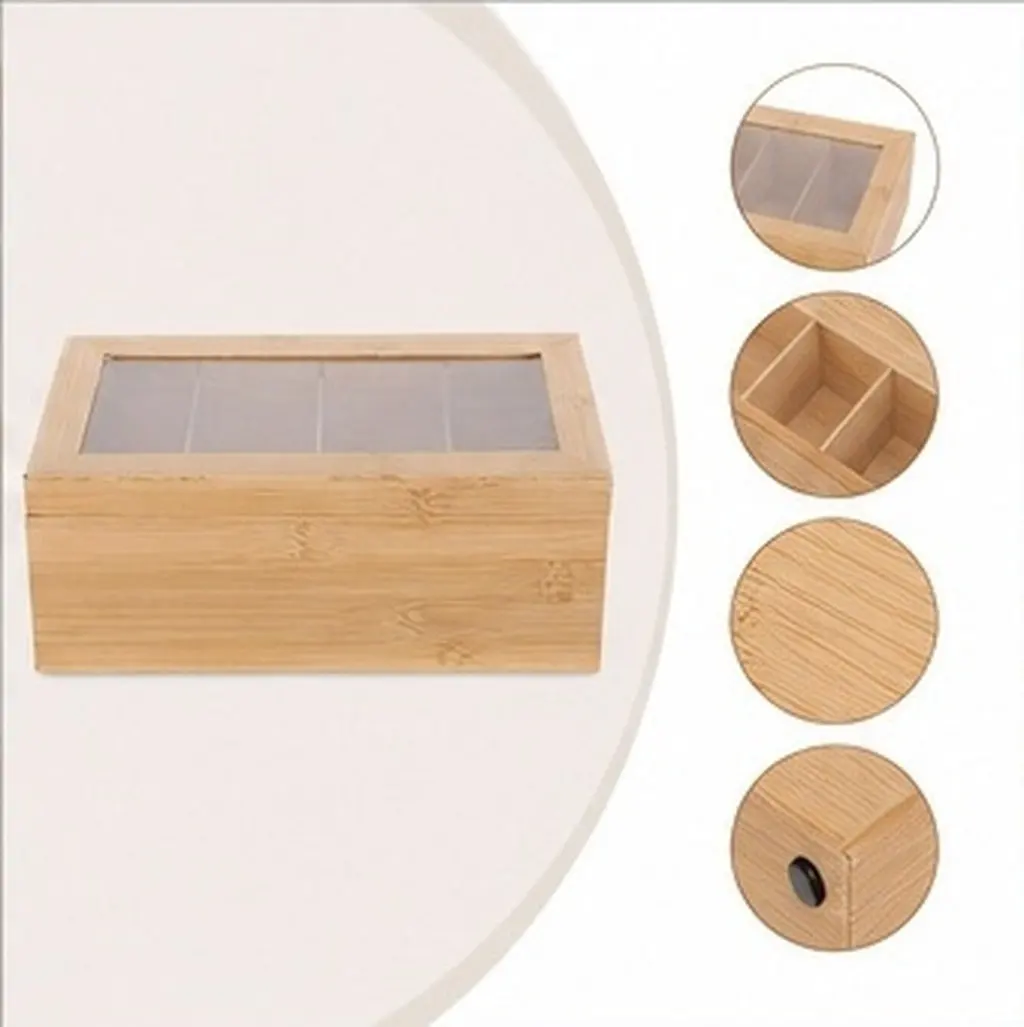 Bamboo Recipe Organizer Box Standing Recipe Card Holder with Tab-Divided Compartments Smooth Lid Fast Navigation for Family