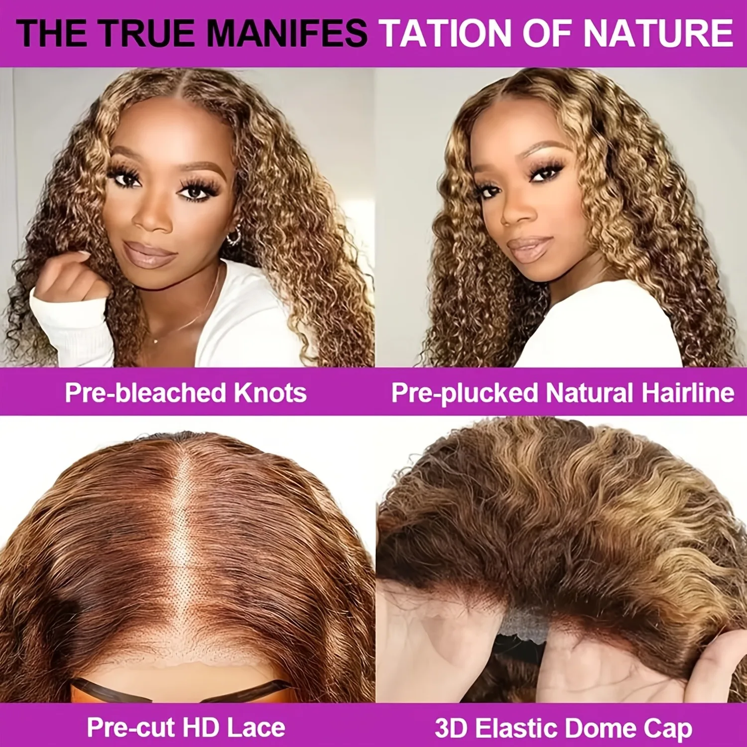 البرازيلي الشعر البشري 4/27 الملونة مجعد فضفاض موجة عميقة الدانتيل الباروكة الأمامية أومبير تسليط الضوء على 13x4 الدانتيل الجبهة الباروكات للنساء