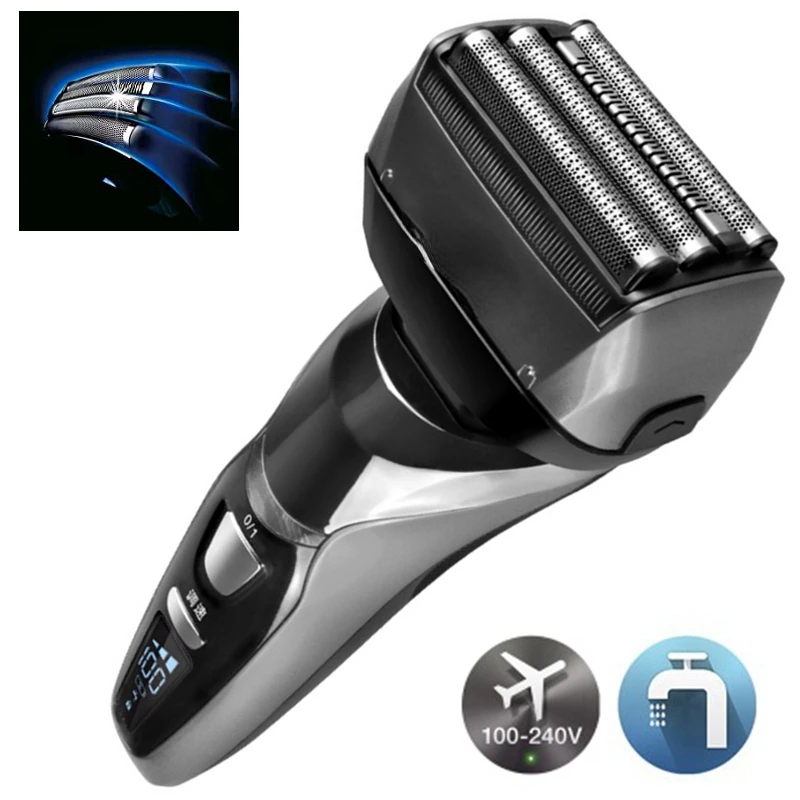 Original 4-blade Rechargeable Electric Shaver for Men - Facial Wet Dry Shaving Razor with 3-Speed, Washable Machine