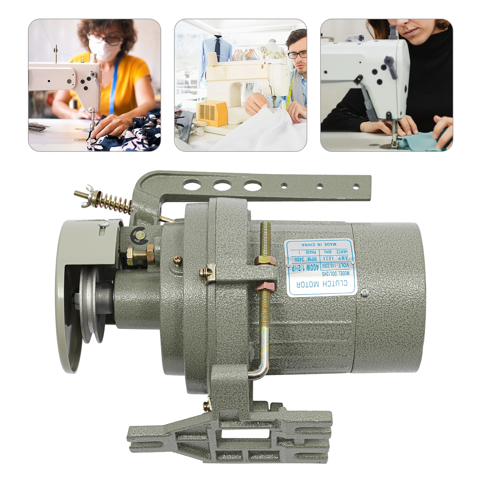 400W Sewing Machine Motor, 3450rpm Speed, Shock Absorbing Pads, Smooth Operation, Efficient Performance