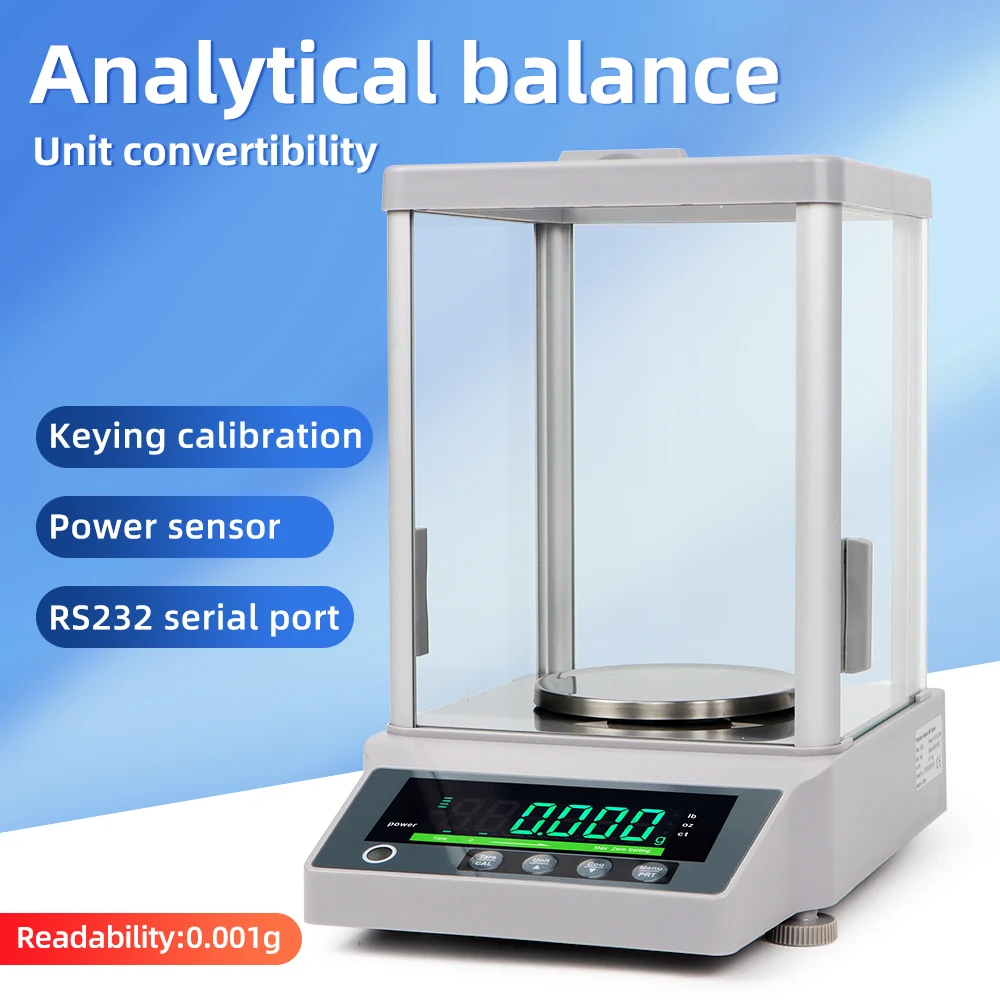 0.001g Precision Balance Scales Electronic Balance Laboratory  Analytical Balance LCD Digital Jewelry Weighing Scales EU Plug