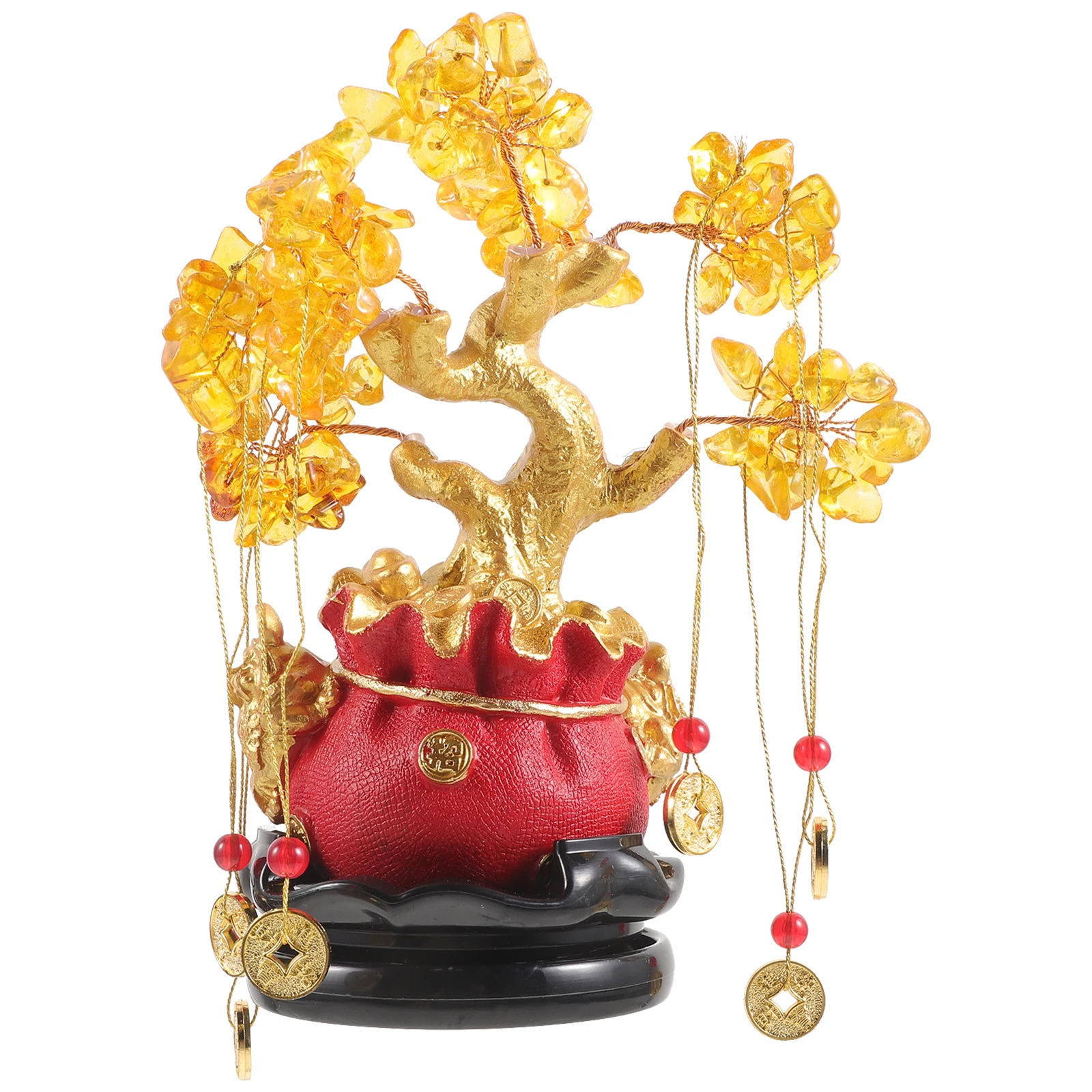

Natural Citrine Golden Toad Lucky Tree Bonsai Crystal Money Resin Statue Home Office Decor Fortune Tree Sculpture Desk nament