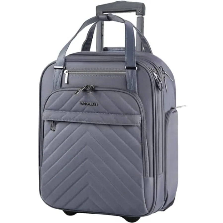 

Carry On Underseat 16-inch Multi-functional Underseater Lightweight Overnight Suitcase with Wheels, Roller Case for Men Women T