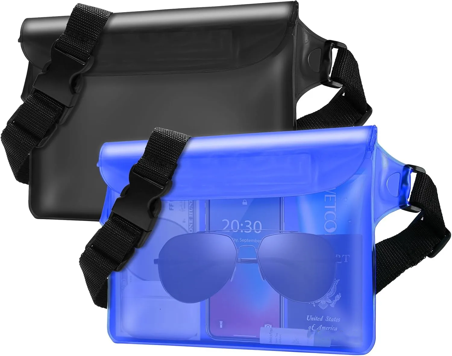 

Waterproof waist Bag for Beach Sandproof Fanny Packs for Women and men Travel Water Park Boating Diving Surfing mobile phone bag