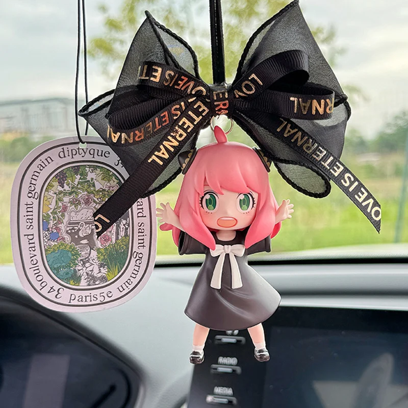 SPY×FAMILY Anya Forger Cartoon Figure Model Personality Car Rearview Mirror Pendant Creative Kawaii Car Decoration Wholesale
