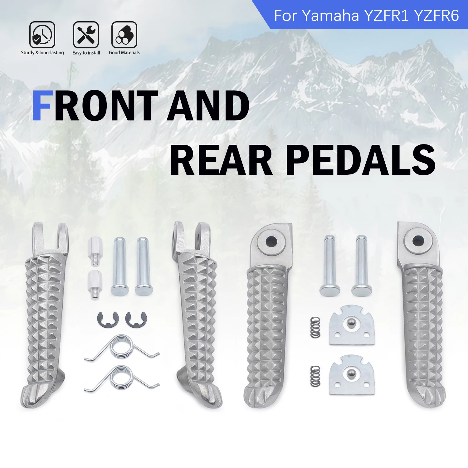 Motorrad-Fußrasten vorne und hinten für Yamaha R1 R3 R6 R15 R25 MT07 MT09 FZ1 FZ6 FZ8 XJ6 YZF600 YZF1000