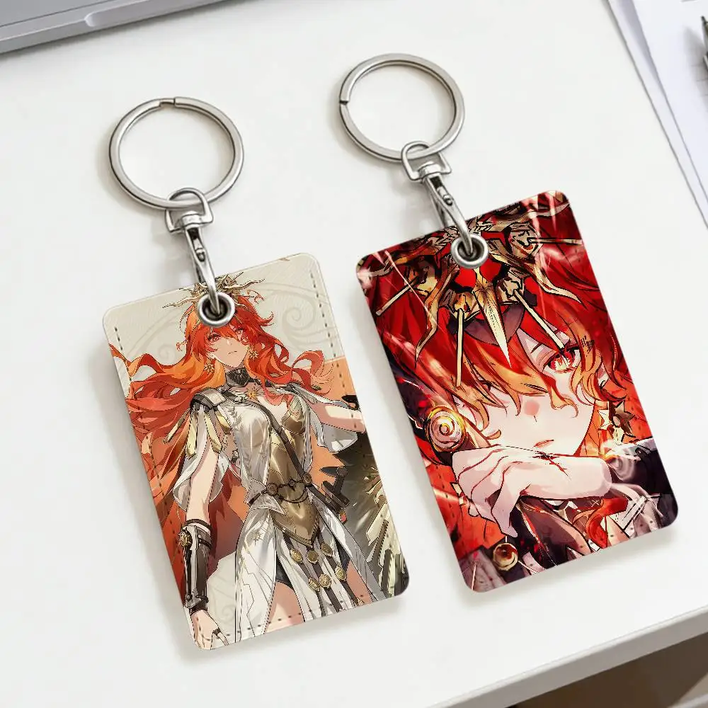 

Game Wuthering Waves AUGUSTA kb School rectangular keychain Bus house access card protective cover PU leather ID Best sellers