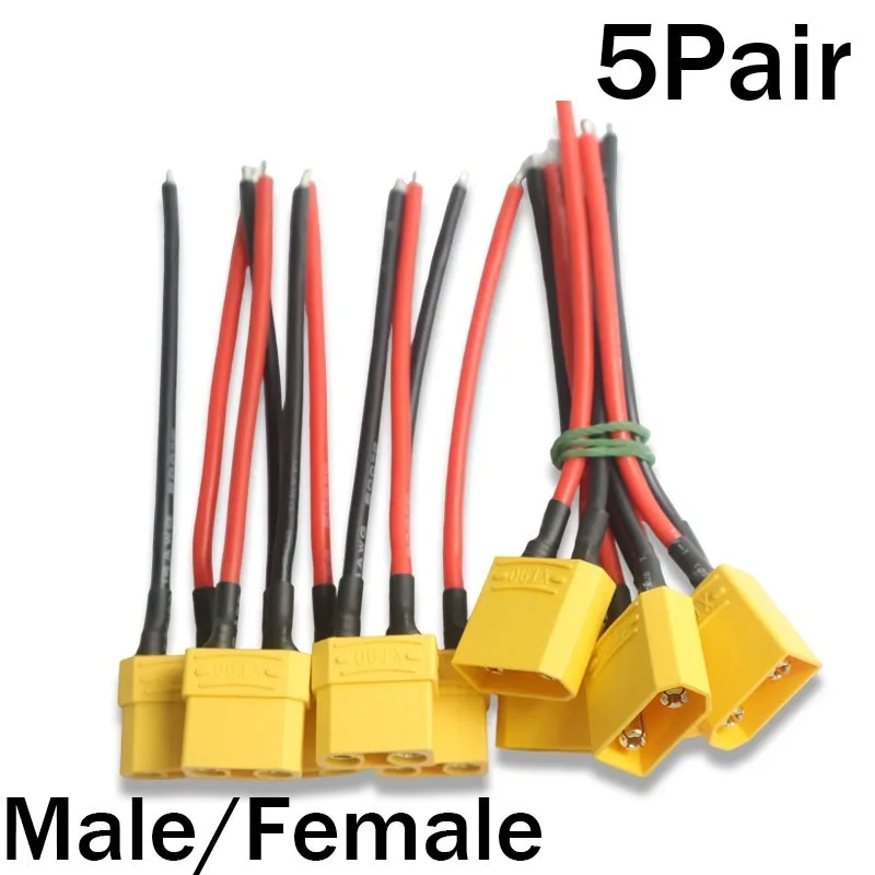 XT90 M/F Plug Battery Parallel Connector, with Silicone Flexible Wire 14AWG 10cm, for RC LiPo Motor Battery ESC Connector Cable