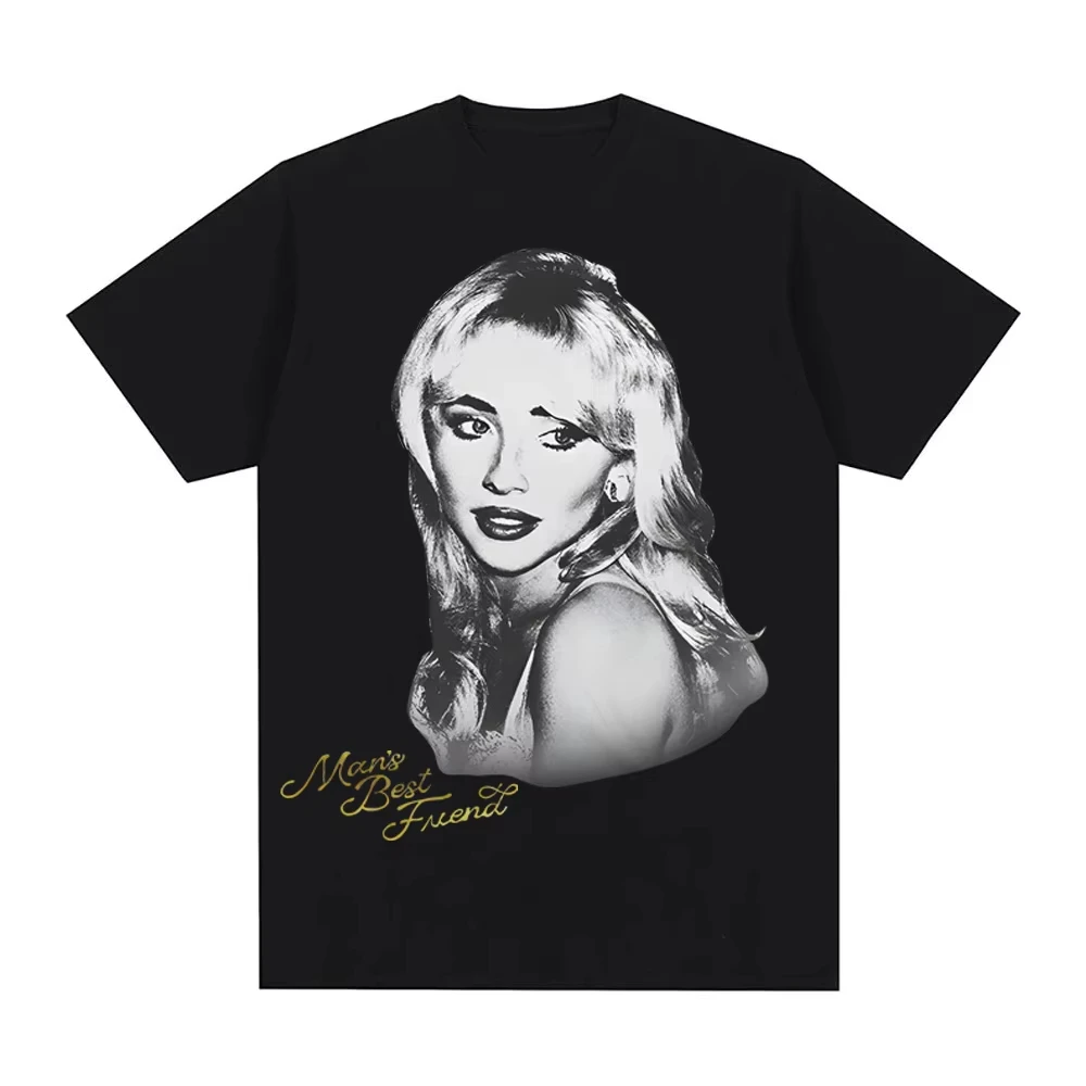Man's Best Friend Photo T-Shirt  3D by Sabrina Carpenter Summer Casual High-Quality Top for Fans Same Style as Popular Singer's