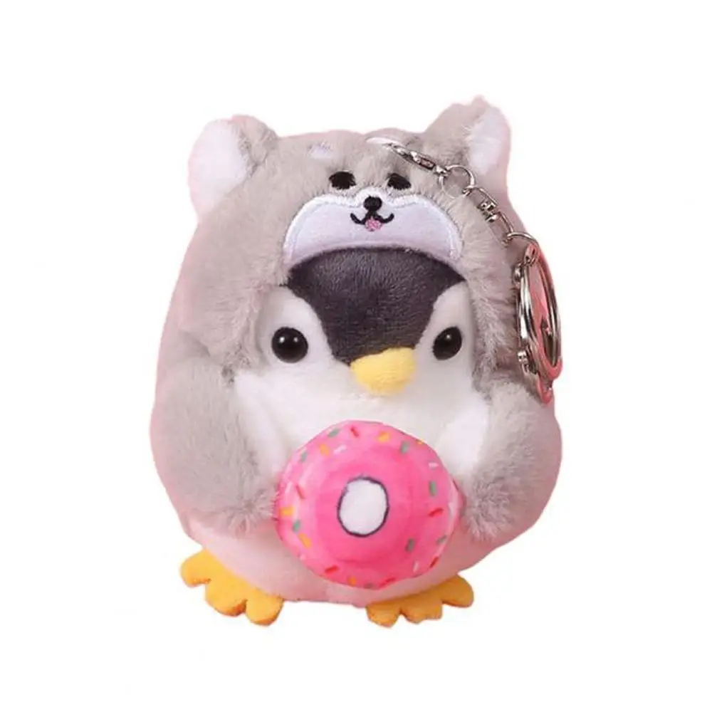 Ring Ornaments Bag Pendant PP Cotton Stuffed Pendant Korean Style Key Buckle  Key Chain Penguin  Pendant Women Key Holder