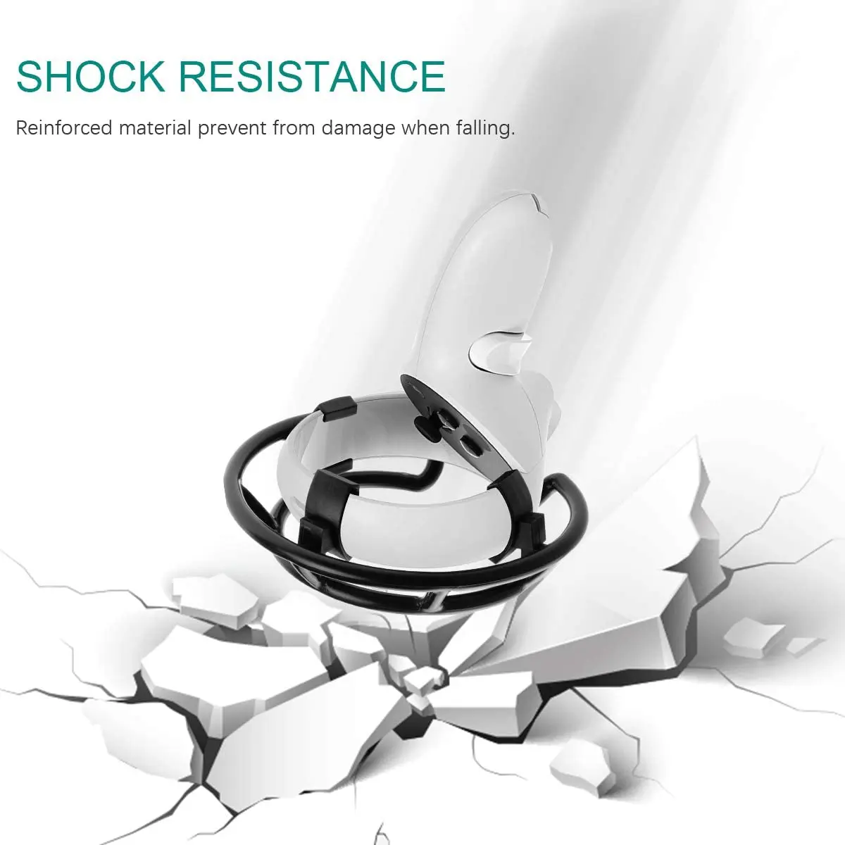 Para Orzero Anti-Shock Controller Frame Capa Protetora Compatível para Meta Quest 2, Oculus Quest 2, Oculus Quest, Rift S VR - B