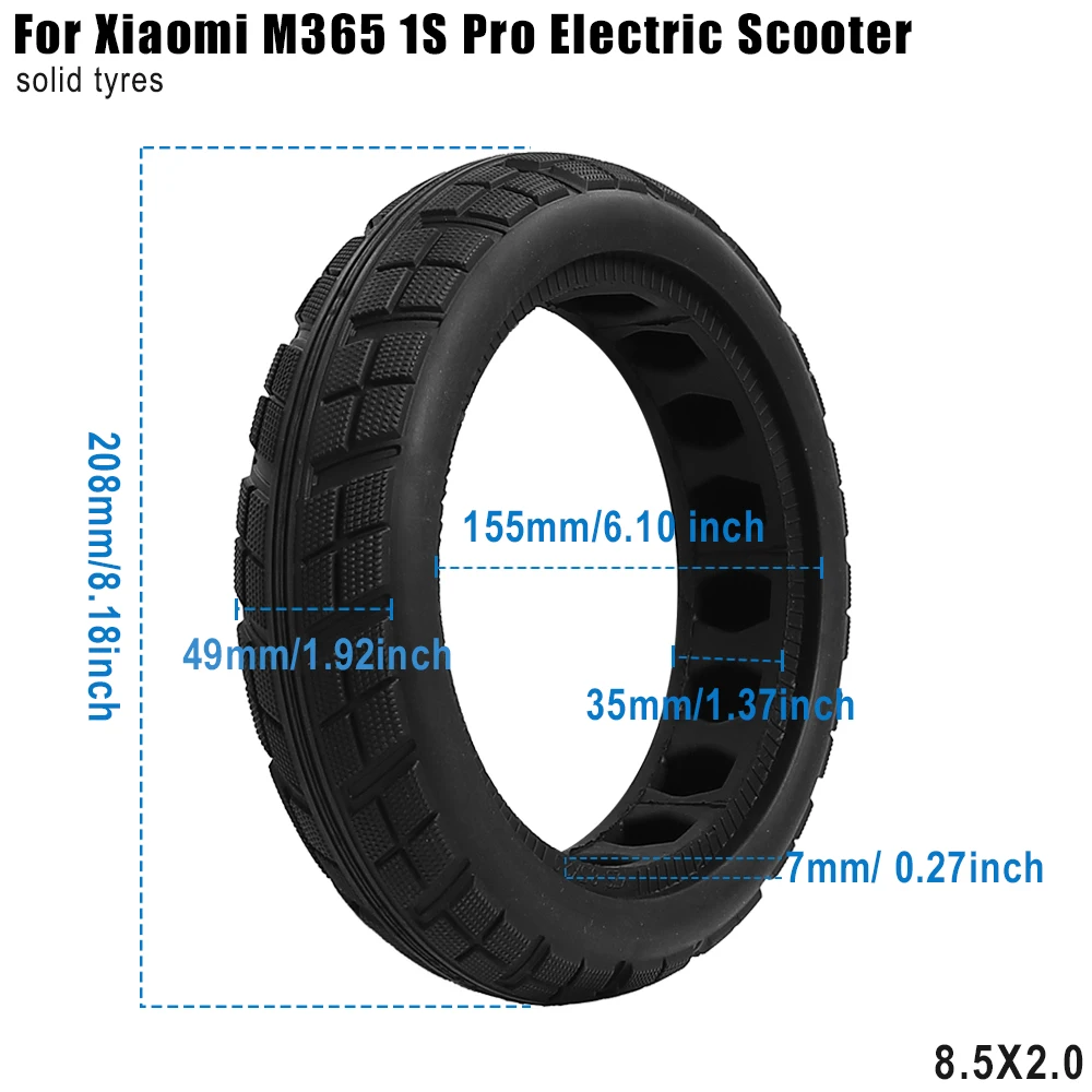 Durable Tire Scooter Solid Hole Tires Shock Absorber Non-Pneumatic Tyre for Xiaomi Mijia M365 Mi3 Pro pro2 1S Rubber Tyres Wheel