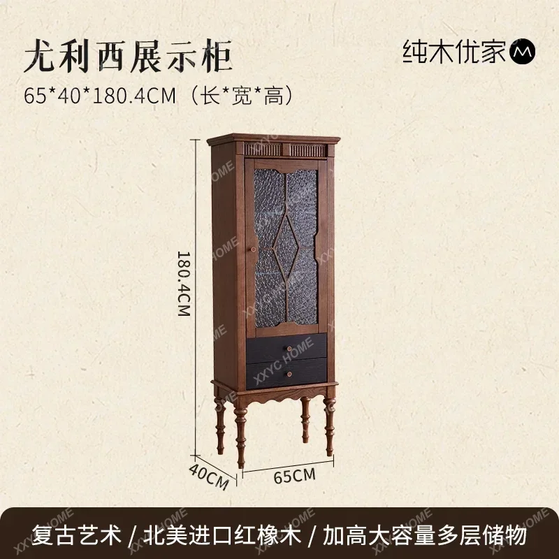 خزانة زاوية لغرفة المعيشة من الخشب الصلب الفرنسي xx1، خزانة عرض عتيقة متوسطة، خزانة تخزين زاوية #6