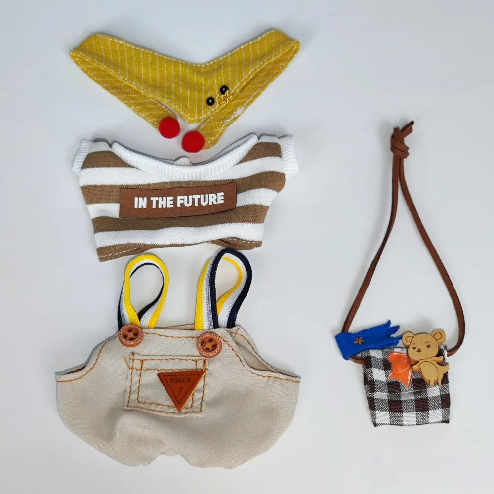 17 cm Labubu Pop V1 V2 Hangende Accessoires Vinyl Labubu Pop Outfit Verwisselbare Kleding Knuffel Babykleertjes Perfect Leuk Cadeau