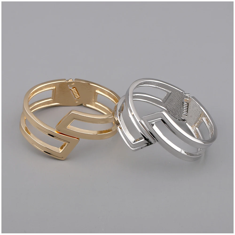 Delicate Hollow Bangle Minimal Exaggerated Zinc Alloy Luxury Unique Design High End Fashion Bracelet Jewelry Style Modern Women