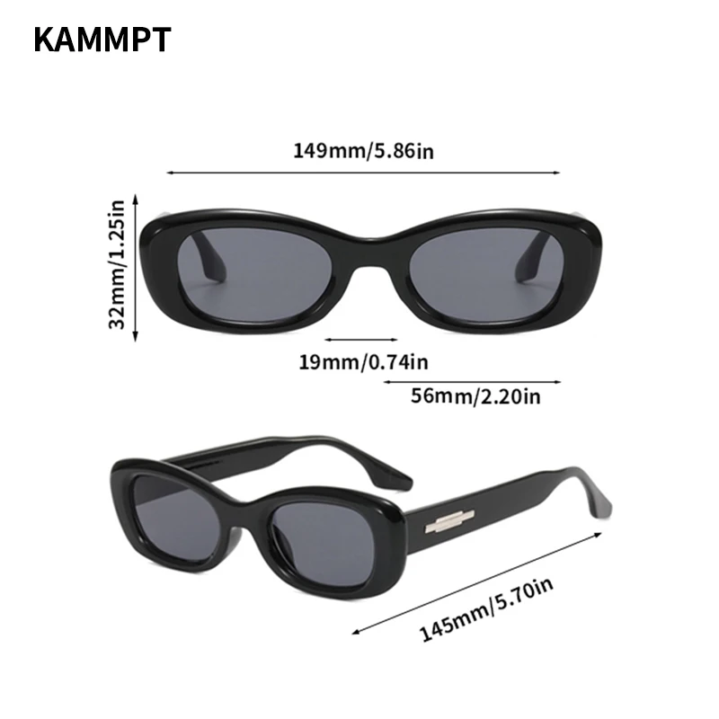 KAMMPT Small Oval Sunglasses for Women Fashion Gradient Vintage Trendy Sun Glasses Luxury Brand Designer UV400 Shades Eyewear