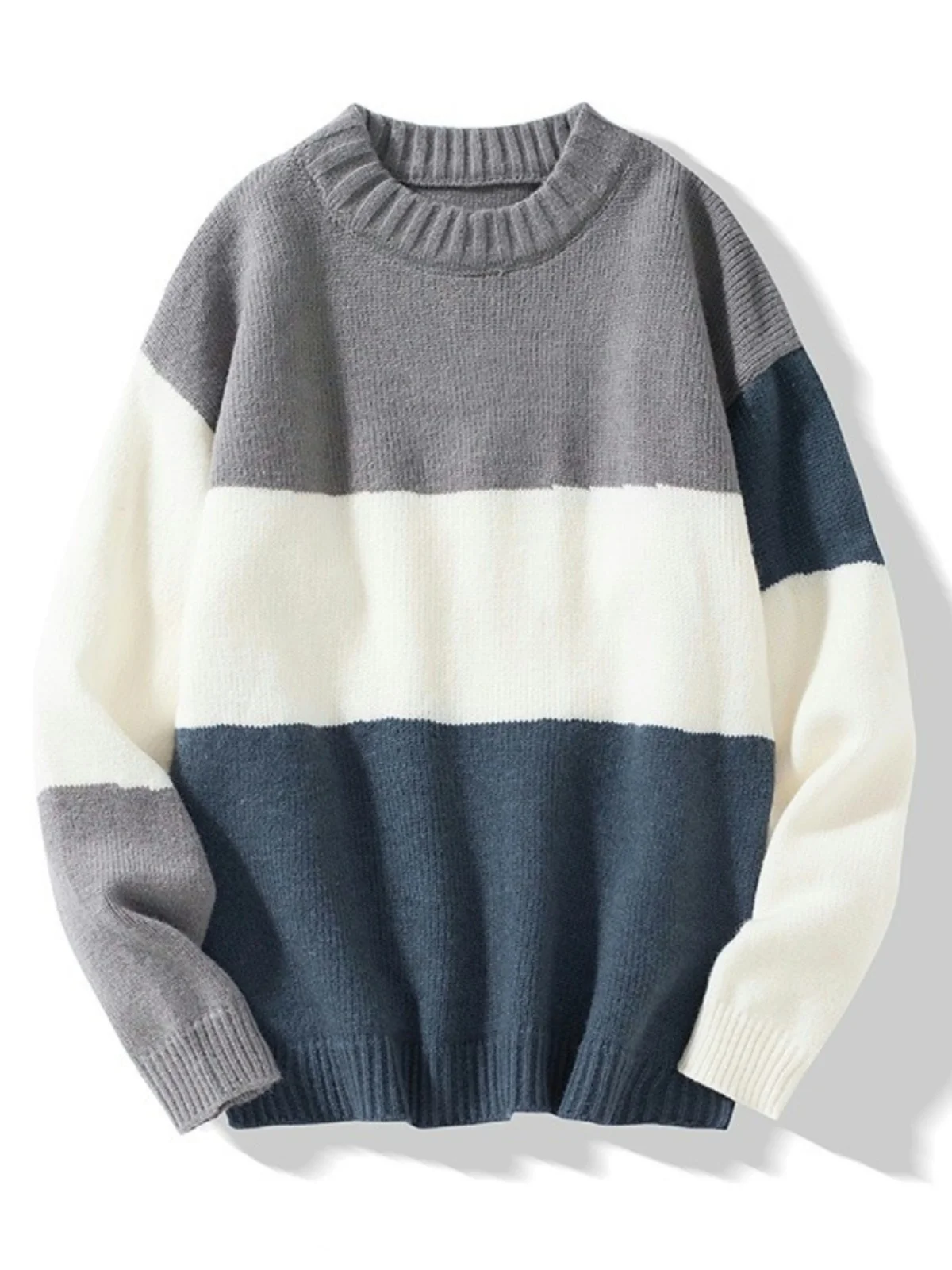 

Свободный мужской вязаный свитер, модная цветная блузка, осень-зима, винтажный длинный све, круглый пуловер, корейский сле