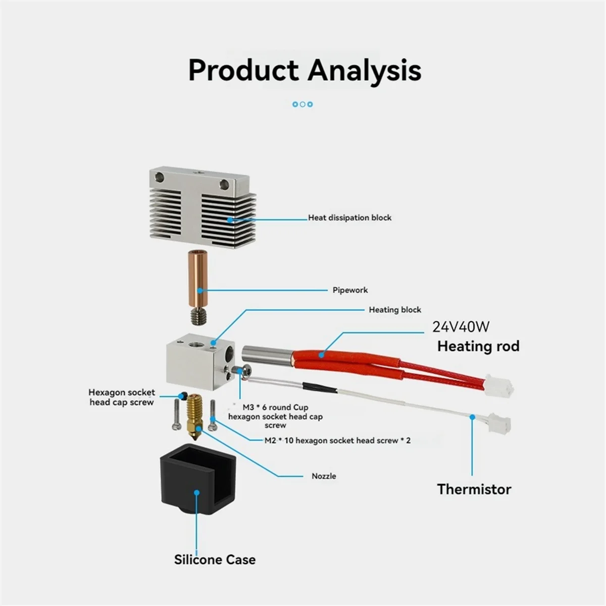 Hotend Kit for Neptune 4/4 Pro 3D Printer Print Extrusion for Neptune 3D Printer Accessories