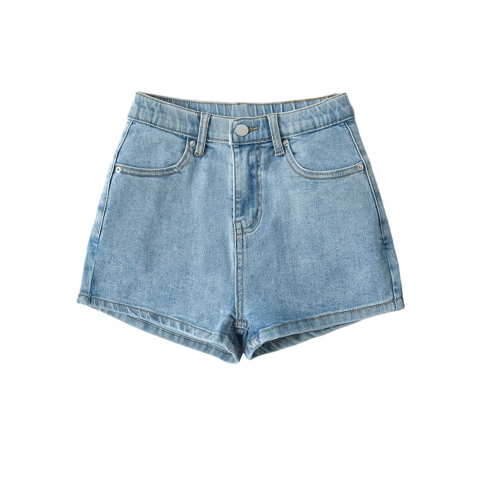 Sweet Spicy High Waist Denim Shorts Show Legs Slimming Hip Enhancing Stretchy Summer Sexy Popular Wide Leg Pants