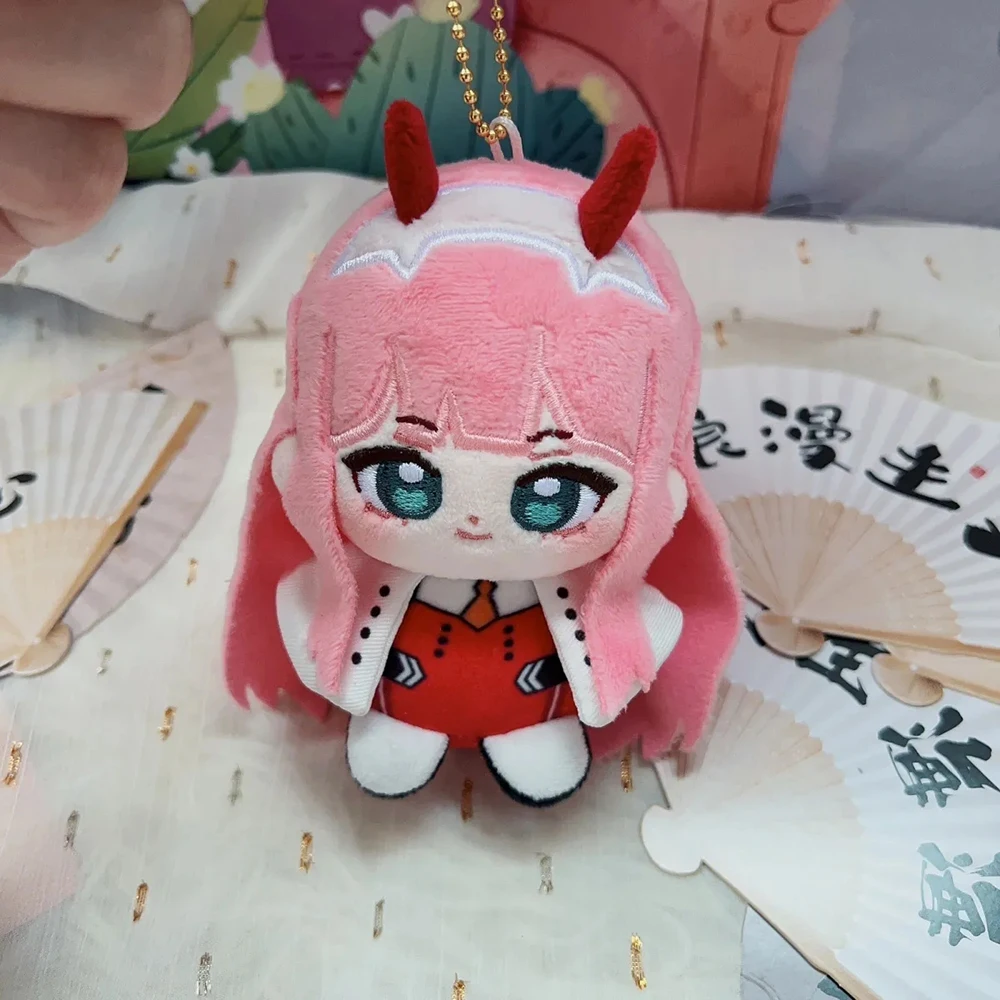 Anime DARLING In The FRANXX Zero Two Cosplay Keychain Cute Plush Cotton Doll Backpack Pendant Keyring Accessories - view 2