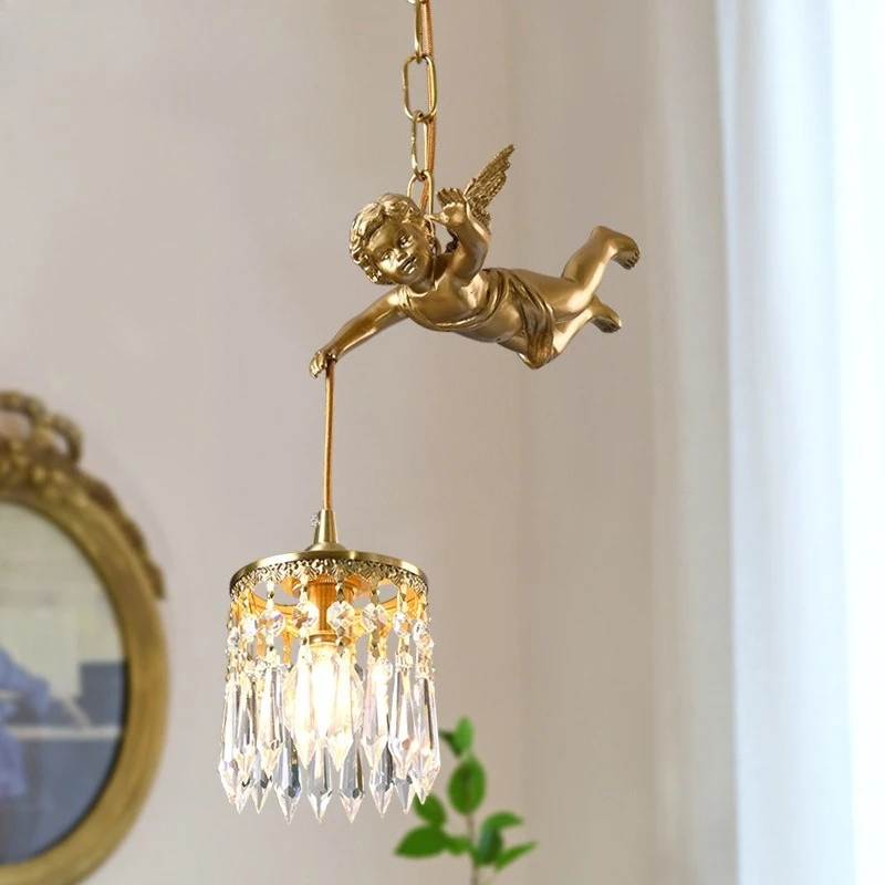French all-copper angel, chandelier medieval romantic bedroom dining room
