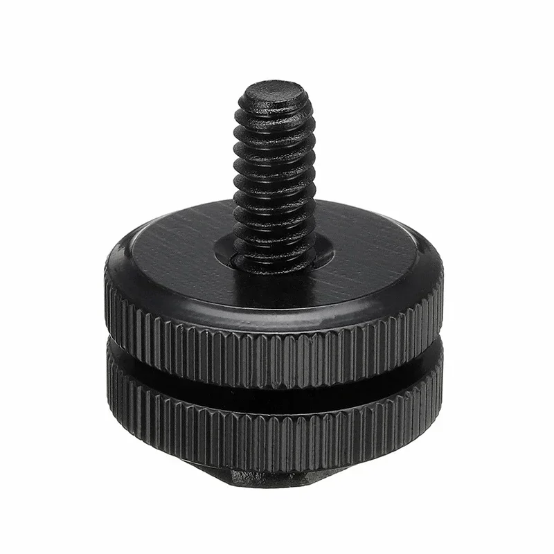 Cold Hot Shoe Camera Adapter Mount 1/4" Dual Thumb Screw Flash Camera Adapter Mount For DSLR With 2 Adjustable Nuts