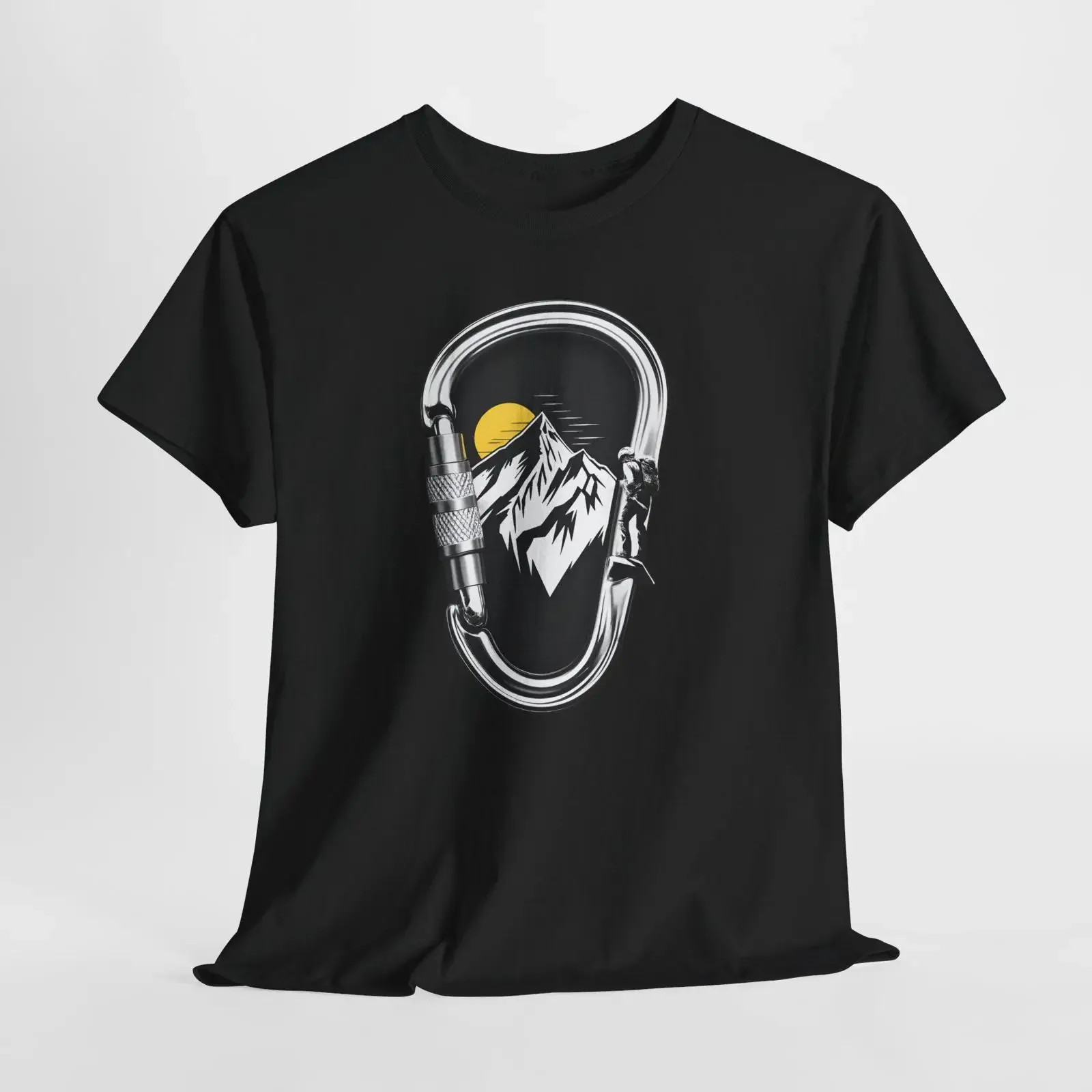 Rock Climbing T Shirt Mountain Carabiner Outdoor Adventure vintage Washed Stretched fashion Breathable graphic Stylish