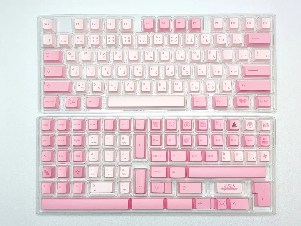 Imagem -05 - Teclado Mecânico Pequeno Ania Theme Pbt Dye Sub Pink Keycaps Faça Você Mesmo Perfil Cereja